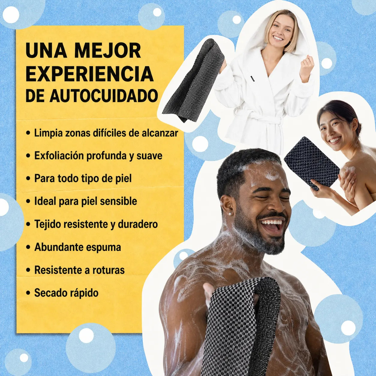 Toalla Exfoliante Japonesa Anti Bacterias Sorialia™